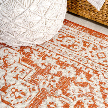 Sinjuri Medallion Textured Weave Indoor/outdoor Area Rug